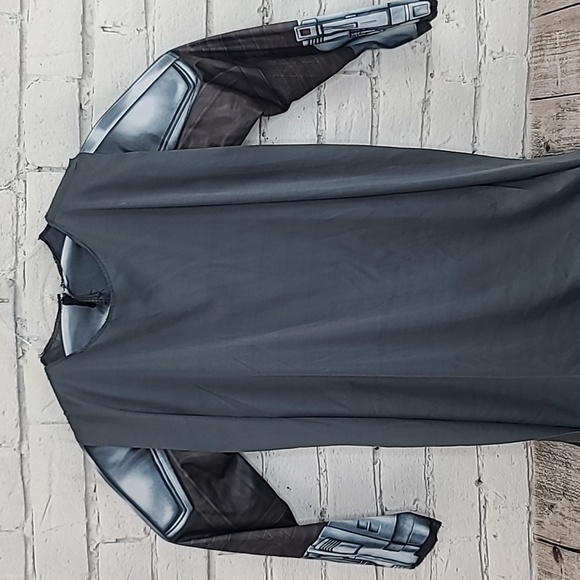 Rubies Star Wars Kid's Mandalorian Halloween Jumpsuit Costume Silver/Brown Multi - Picture 12 of 17